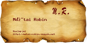 Mátai Robin névjegykártya